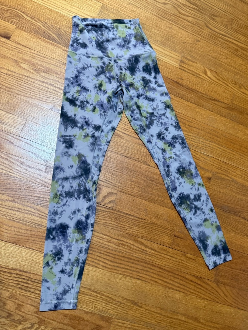 Lululemon Tie-Dye High-Rise Leggings - Gray & Olive